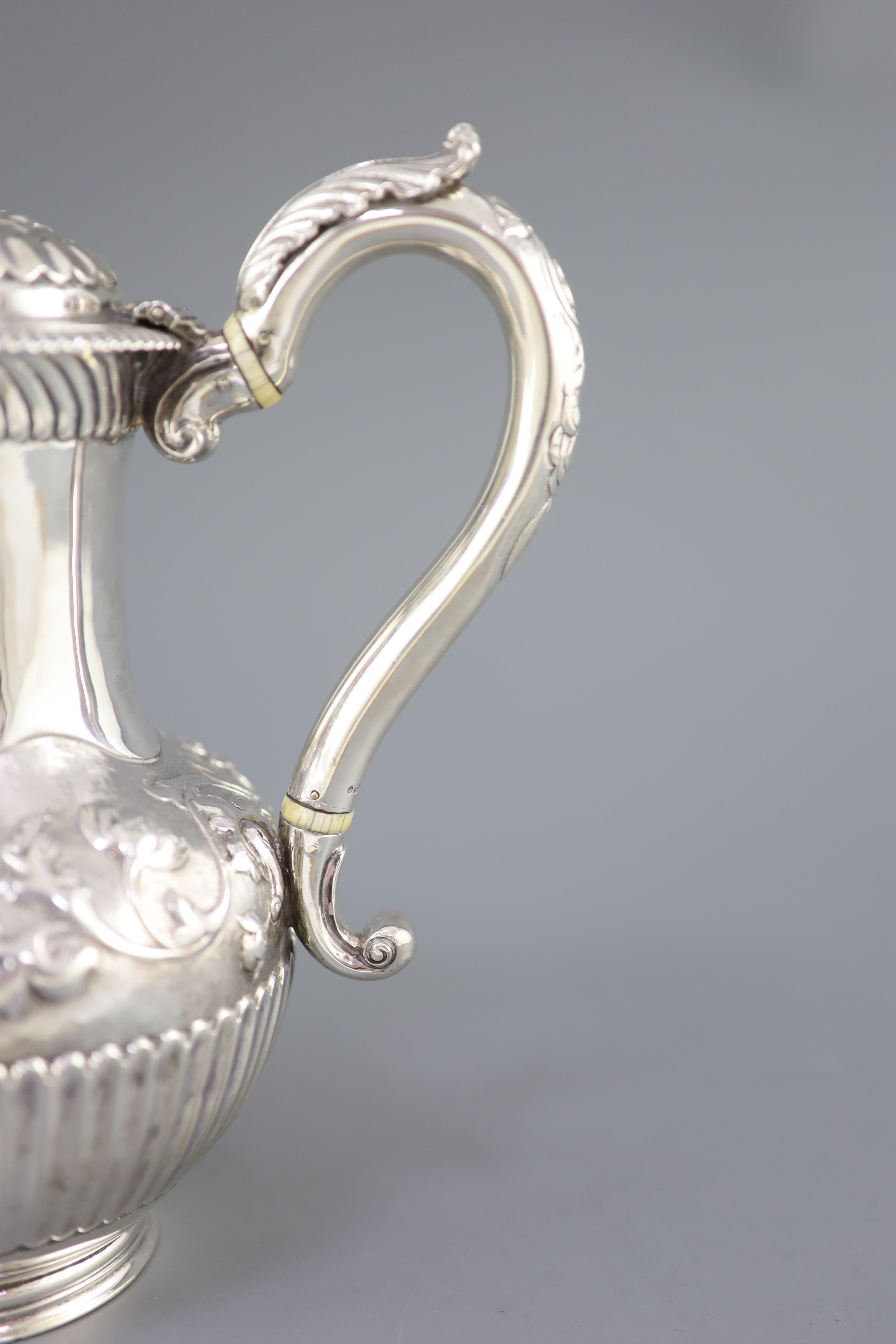 A Victorian silver coffee pot by Richard Sibley II,